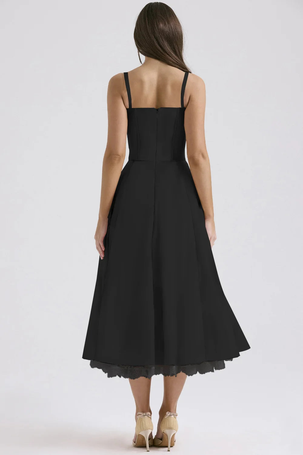 BLOOMING DESIRE LACE UP DRESS - BLACK