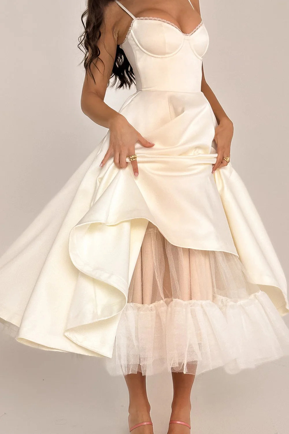 ARABELLA MIDI DRESS - WHITE