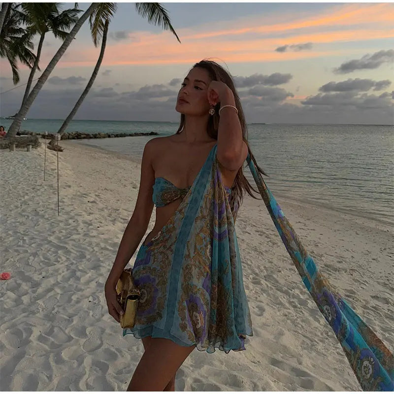 FLORA SUNSHINE MINI DRESS - FLORAL